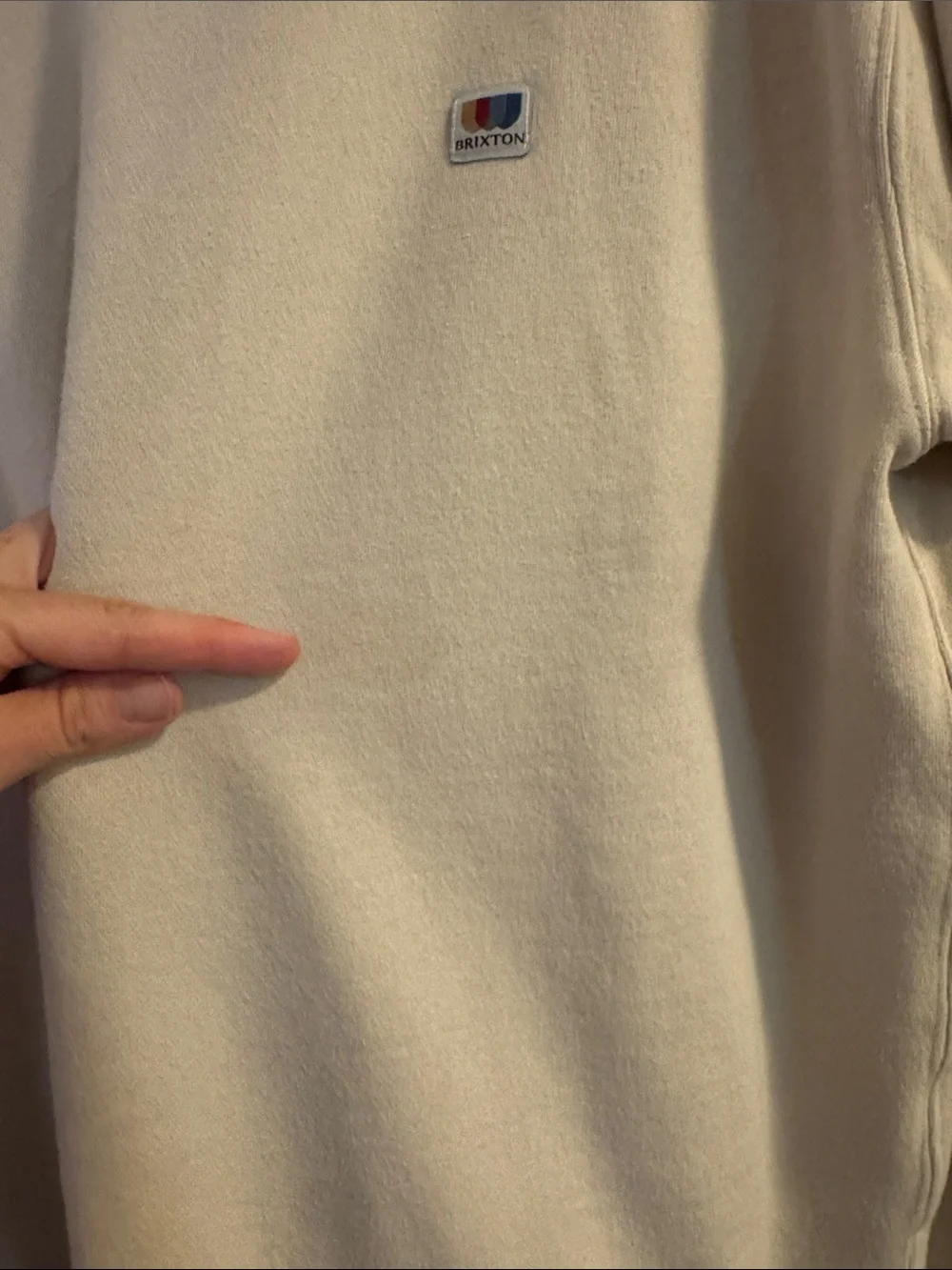 Brixton Cream Crewneck- Flawed
